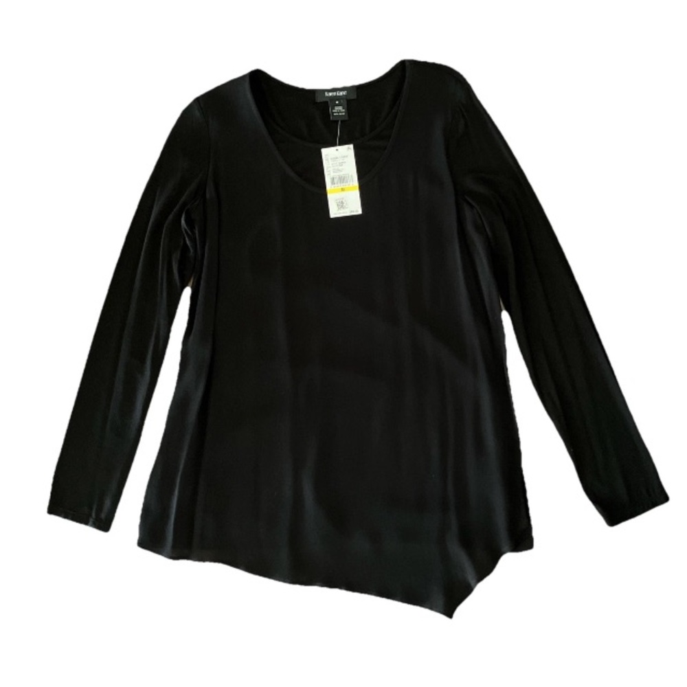 NWT Karen Kane M Black Long Sleeve Stretch Scoop Neck Transitional Capsule Tunic